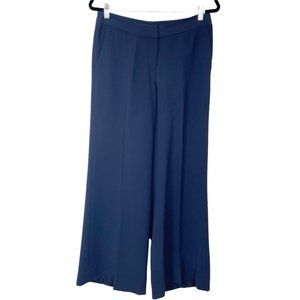 Lafayette 148 New York Woman's Sz 8 Navy Blue High Waisted Wide Leg Career Pants